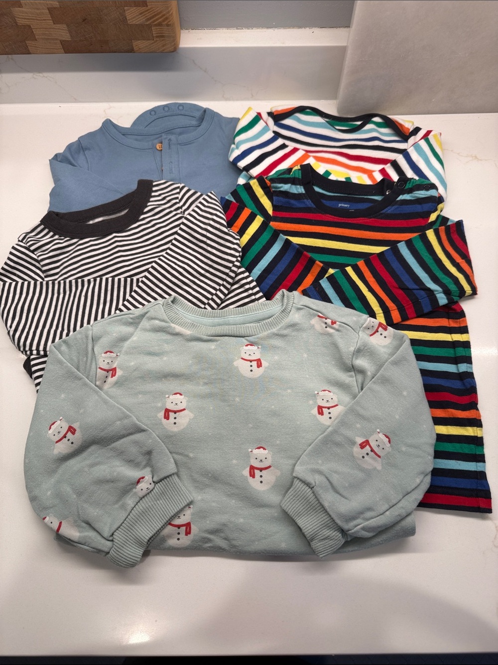 Set of 5 Long-Sleeve Bodysuits, Tee Brands: Primary, Cat & Jack, Cloud Island